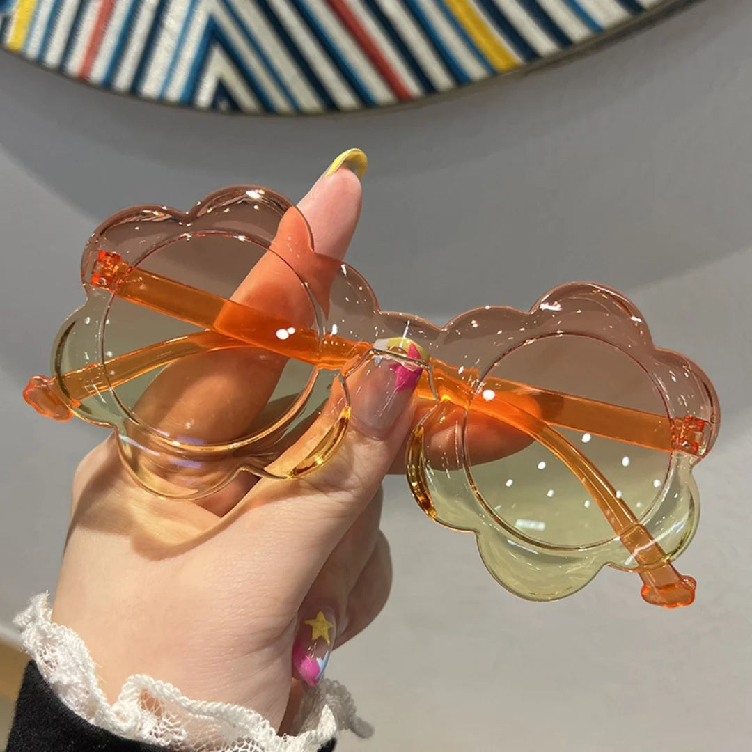Gafas de sol con forma de flor para mujer, gafas de sol con montura de pétalos a la moda, protección UV385, lentes transparentes coloridas, gafas para fiesta en la playa