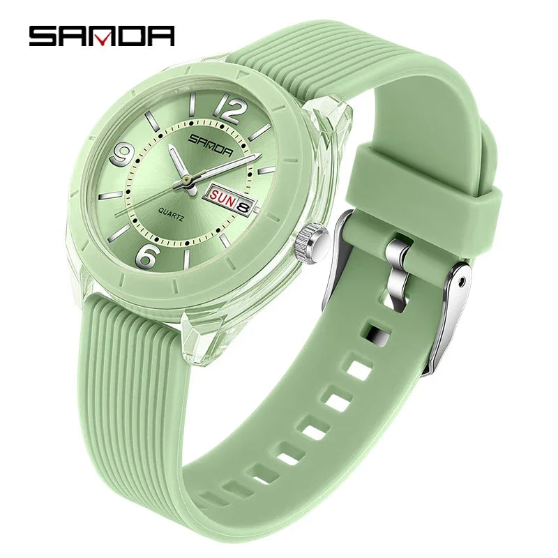Reloj de Pulsera SANDA para Mujer, Nuevo, Moderno, Deportivo, de Cuarzo, con Fecha, Semana, Resistente al Agua, Luminoso, Elegante