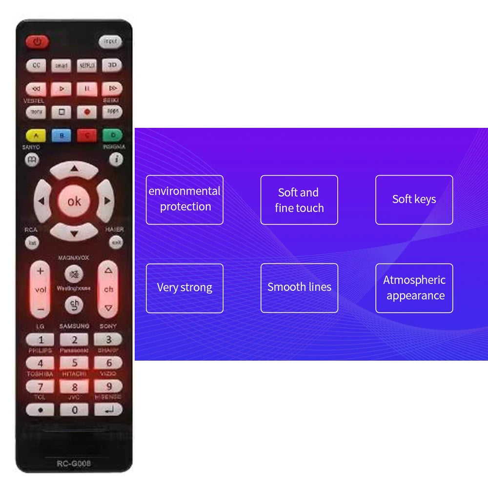Mando a distancia RC-G008 para todos los modelos y marcas, TV con luz nocturna