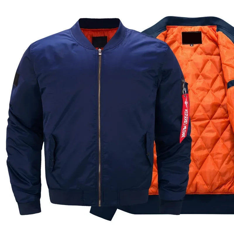 MA-1 chaqueta Bomber de vuelo para hombre, chaquetas informales gruesas y finas con cremallera, abrigo de invierno impermeable para piloto de béisbol, talla grande 8XL