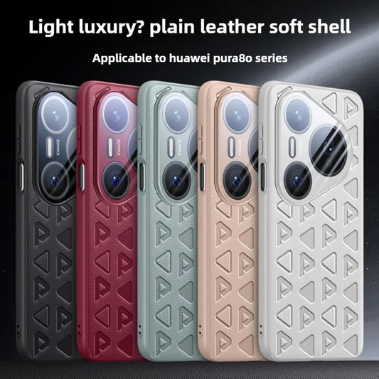 Funda Original en relieve para HUAWEI PURA 80 PRO / PURA80 Ultra, fundas de cuero PU, funda trasera dura a prueba de golpes, funda de piel