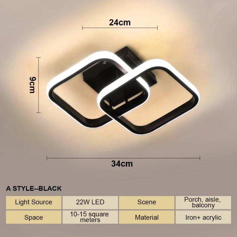 Lámpara de techo LED moderna para sala de estar, dormitorio, guardarropa, pasillo, escalera, luz de techo, decoración interior del hogar, accesorio de iluminación
