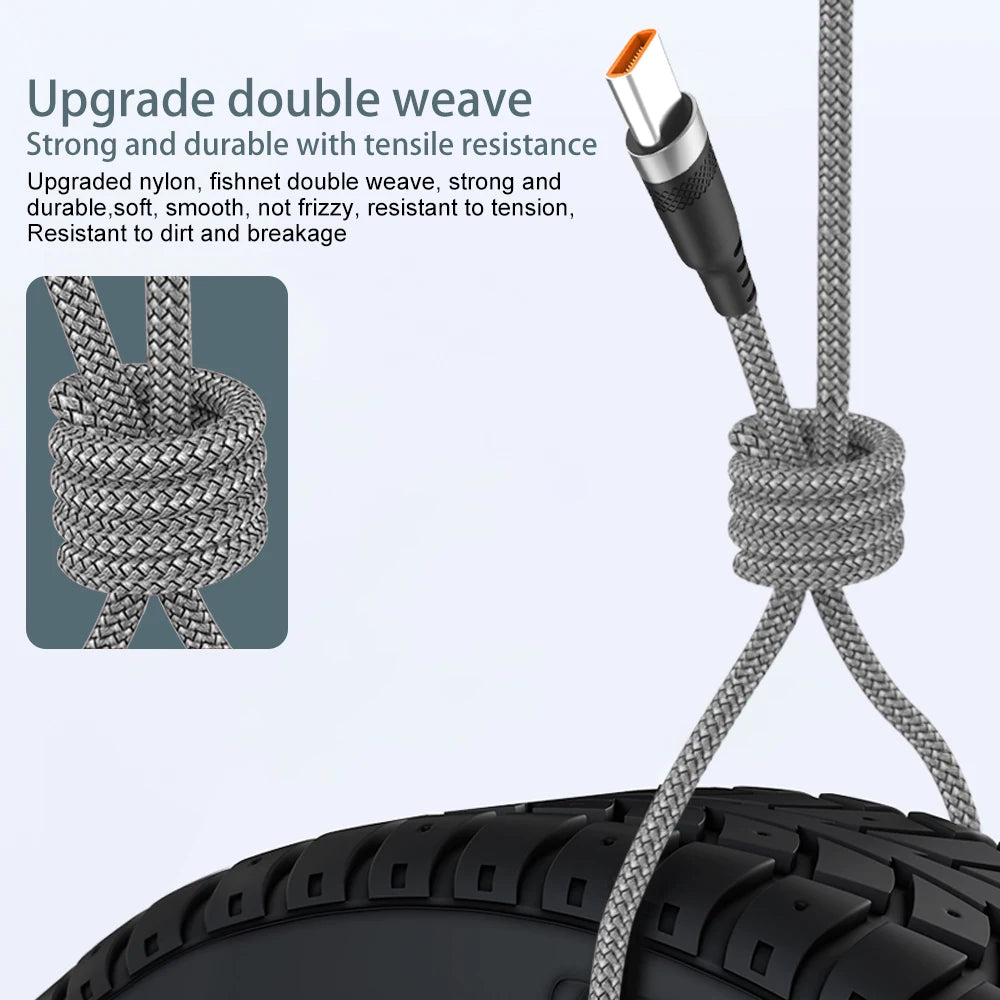 Cable de carga USB tipo C 6A para Huawei USB C extendido 1m 2m 3m 5m Cable de 8 metros para Xiaomi Vivo Leeco OnePlus Oppo