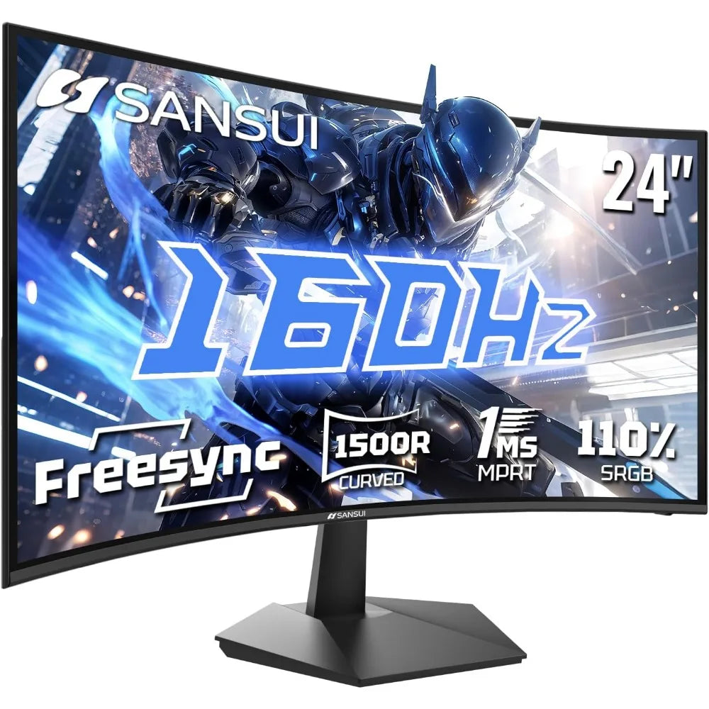 Monitor de juego curvo de 24 pulgadas 160Hz 1500R FHD 1080P VA pantalla 1ms MPRT FreeSync HDR 3000:1 HDMI DP VESA soporte