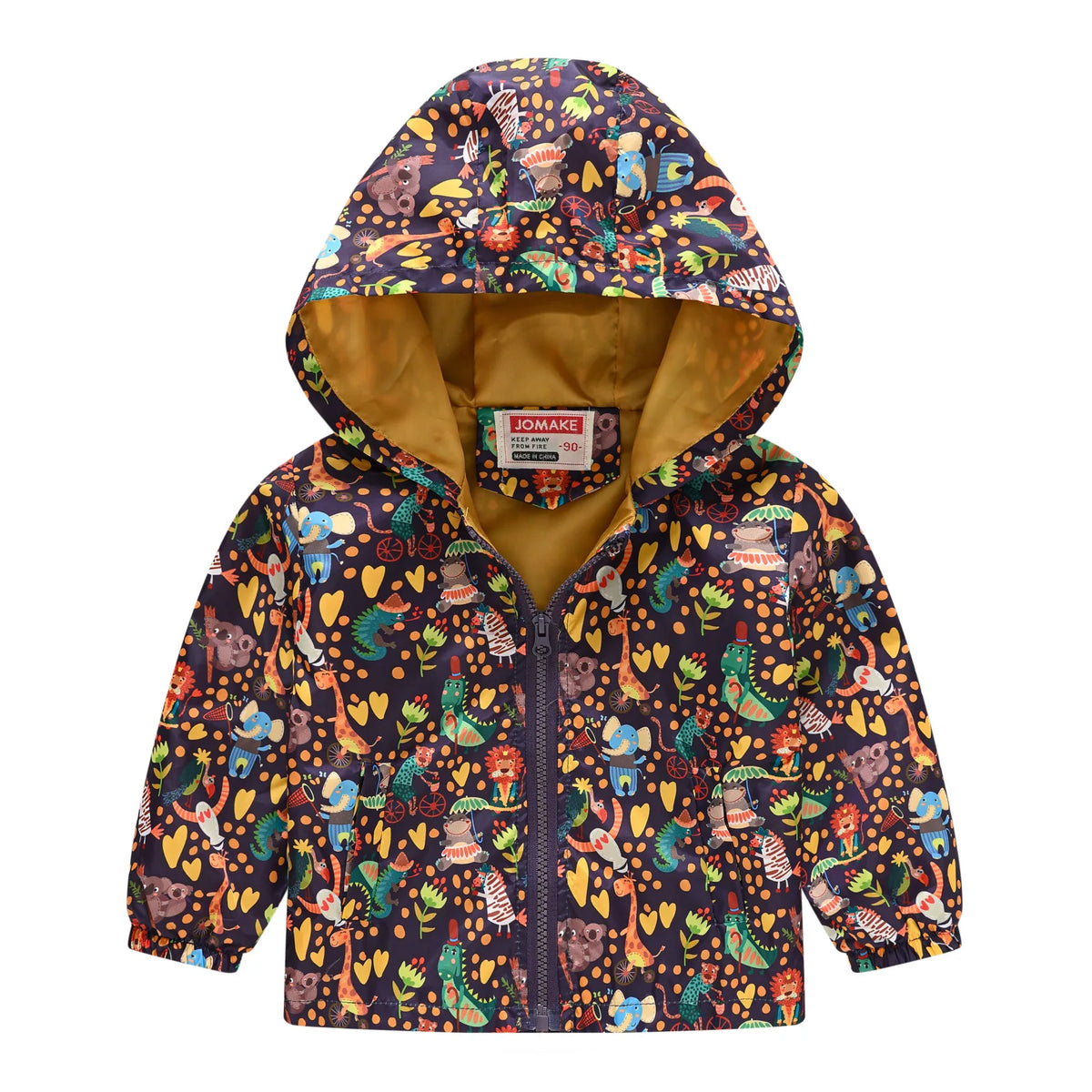 Chaqueta impermeable con capucha para niños y niñas, cortavientos con cremallera y estampado de dinosaurio de dibujos animados, a la moda, novedad