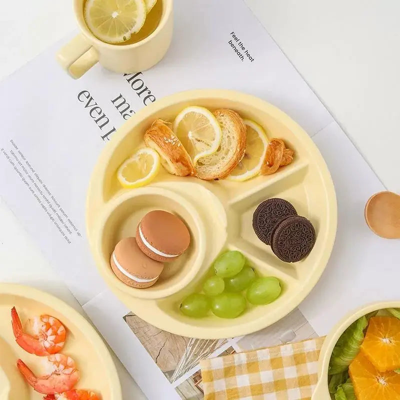 Plato Redondo para Frutas y Ensaladas, Bandeja para Desayuno, Aperitivos, Salsas, Platos para Cena, Postres y Tartas, Vajilla de Cocina