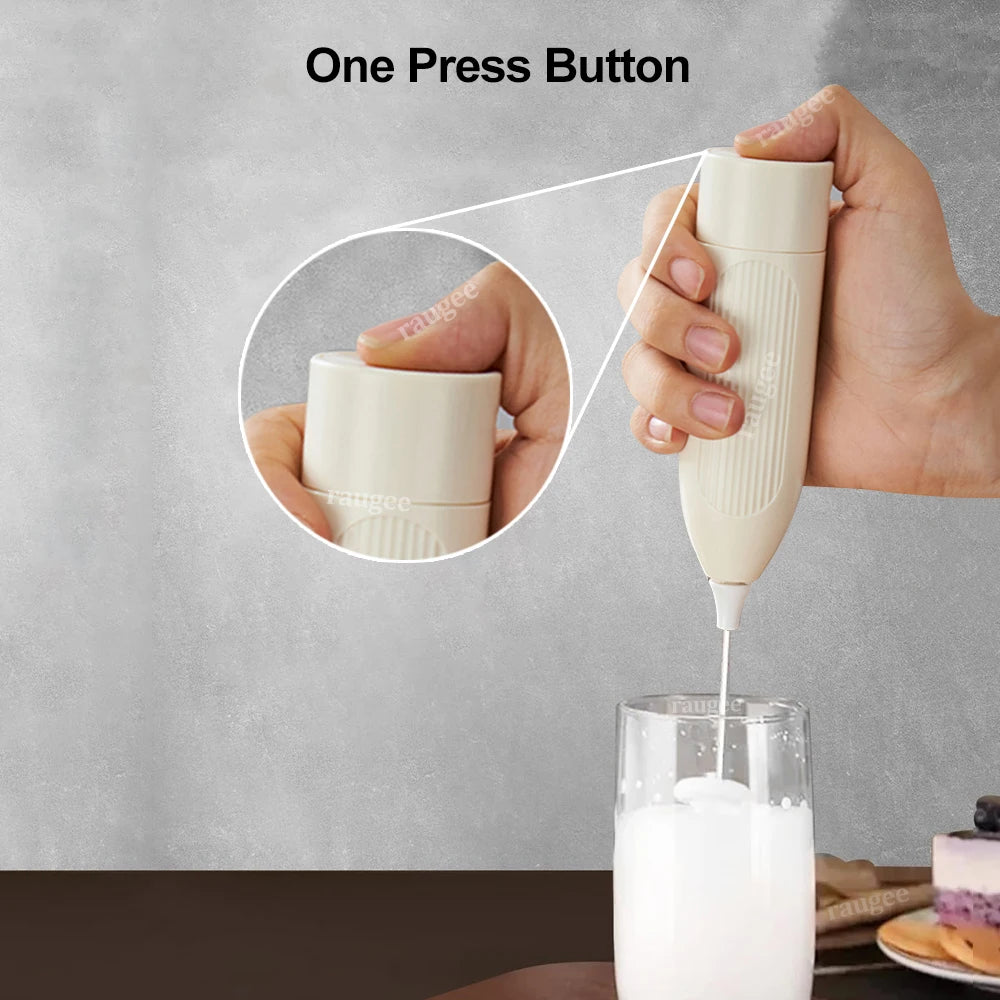 Espumador de Leche Eléctrico, Mini Batidor de Café, Mezclador Manual Inalámbrico para Cappuccino y Latte