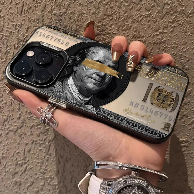 Funda de teléfono de PC con diseño Popular de dólar para iPhone 15 16 14 Plus 16E 13 12 Pro Max, cubierta dura mate a prueba de golpes para teléfono USD