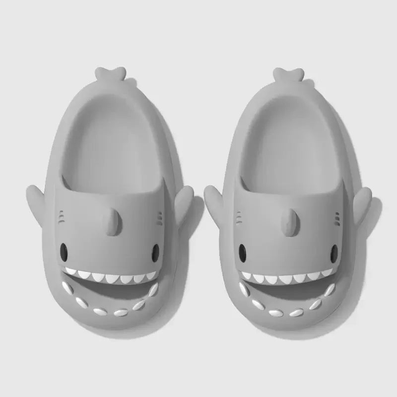 Zapatillas de tiburón para mujer y hombre, sandalias ligeras de EVA para interiores, con aletas extraíbles, chanclas de exterior para la playa
