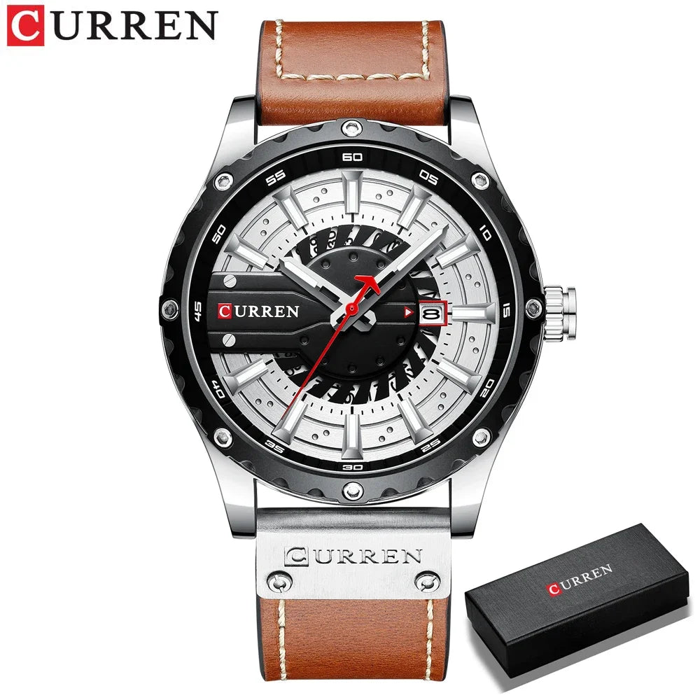 Marca CURREN, reloj de cuarzo para hombre, nueva moda, resistente al agua, informal, de negocios, militar, reloj para hombre, relojes con fecha automática, reloj Masculino