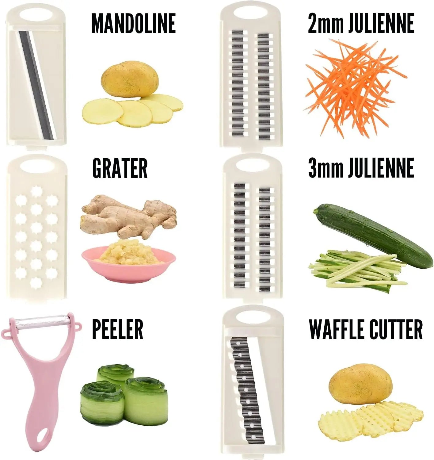 Picadora de verduras multifuncional 5 en 1, picadora de cebolla, picadora de alimentos, rebanadora de mandolina de cocina, cortador de verduras