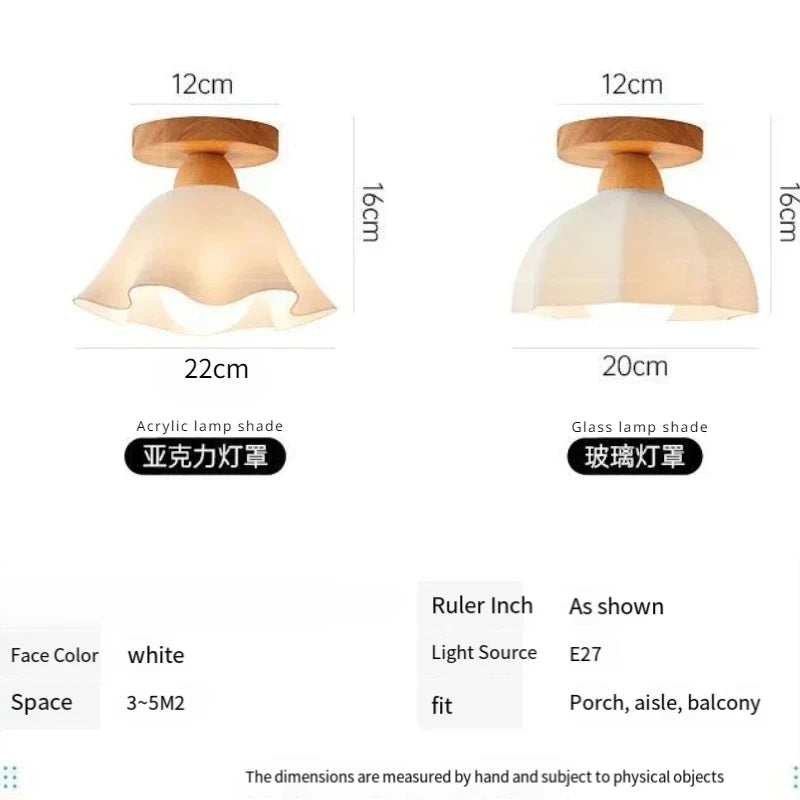 Lámpara de techo de troncos nórdica, porche, guardarropa, ventanal, salón, balcón, lámpara de madera japonesa, lámpara de entrada para pasillo