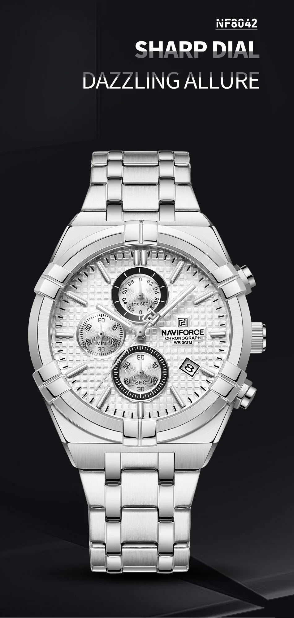 NAVIFORCE relojes originales para hombre, cronógrafo deportivo de cuarzo a la moda, reloj de pulsera para hombre Simple salvaje resistente al agua con pantalla
