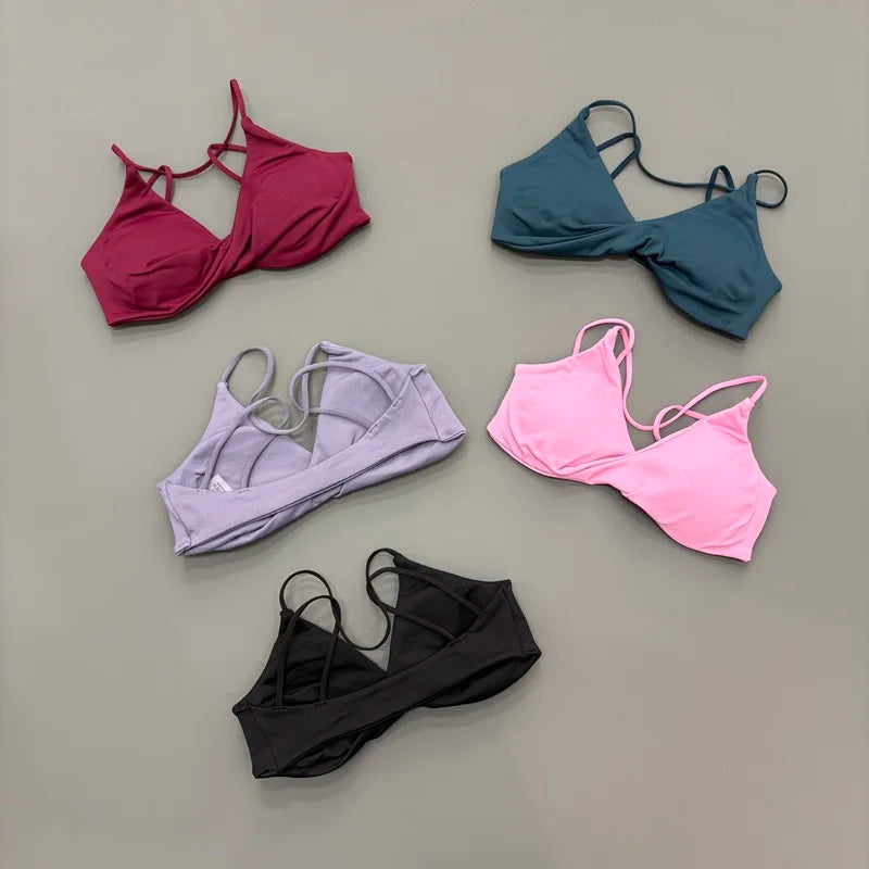 Sujetador Deportivo HISTELLO Vision Twist con Espalda Descubierta para Mujer, de Alta Sujeción, Transpirable y Suave, para Gimnasio, Entrenamiento, Running, Jogging y Fitness