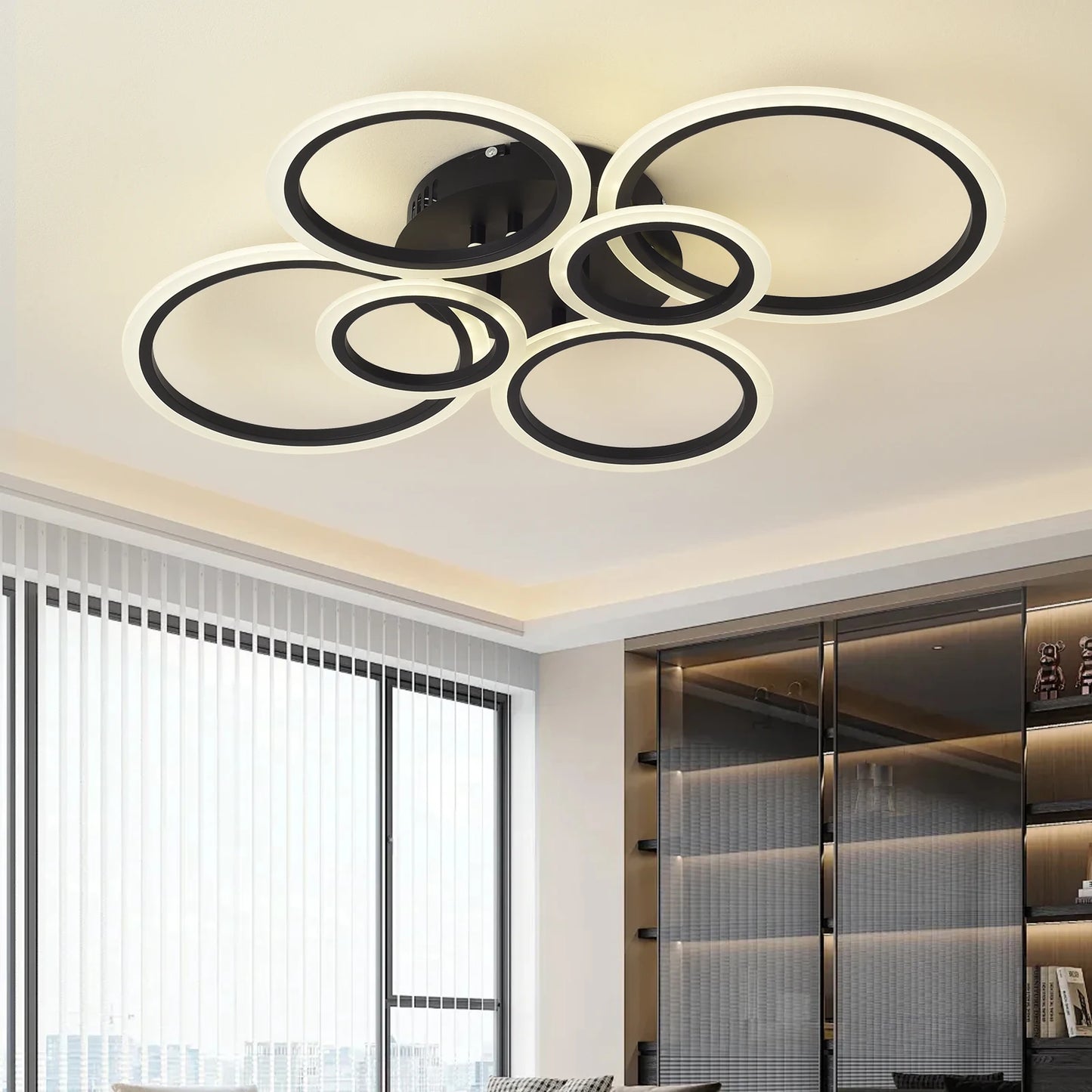 Lámpara de techo Led de bajo ruido, sala de estar, mesa de comedor, dormitorio, luces de cocina, lámparas de decoración del hogar en blanco y negro, accesorios