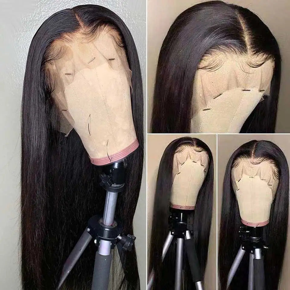 Peruvian Bone Straight Human Hair Wigs 13x4 Full Transparent Lace Frontal Wigs for Women Lace Front Human Hair Wigs Pre Plucked