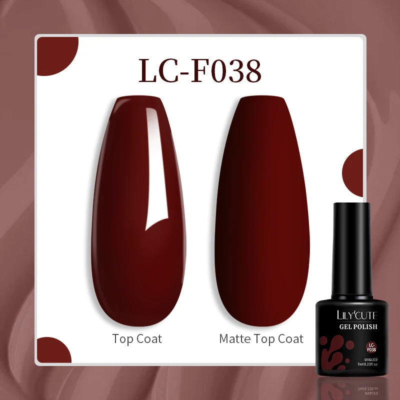 LILYCUTE-esmalte en Gel para uñas, barniz semipermanente para manicura, con LED UV, 129 colores, 7ML