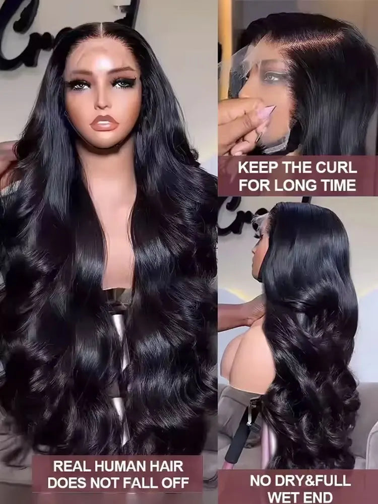 Pelucas de cabello humano ondulado de 40 y 42 pulgadas, peluca de cabello humano con frente de encaje HD 13x6 de 250% de densidad, peluca con cierre de encaje sin brillo 5x5 prearrancada