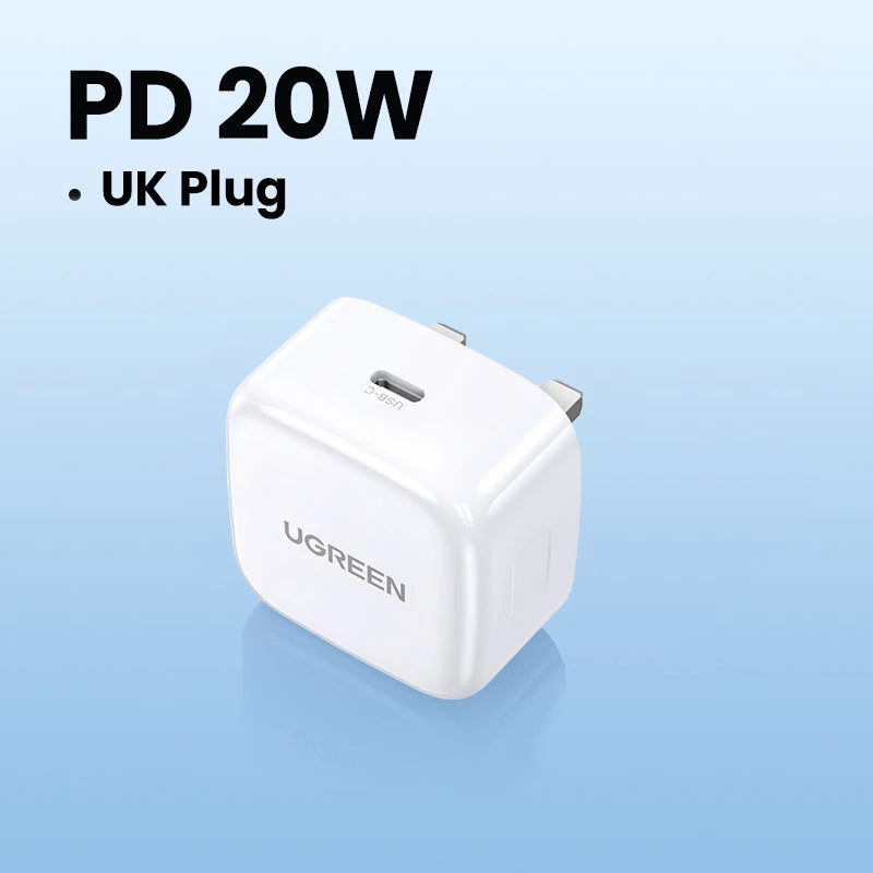 UGREEN Quick Charge 4,0 3,0 QC PD cargador 20W QC4.0 QC3.0 USB tipo C cargador rápido para iPhone 17 16 15 Pro Xiaomi teléfono PDCharger