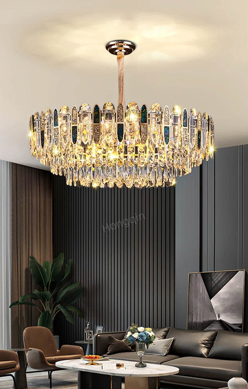 Techo para comedor, candelabro de cristal Led moderno, lámpara colgante de techo para sala de estar, Villa, Loft, iluminación colgante
