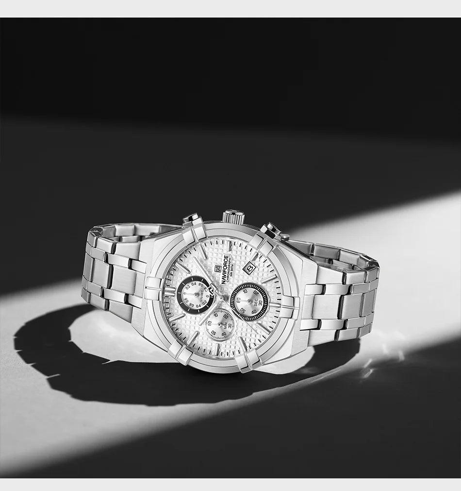 NAVIFORCE relojes originales para hombre, cronógrafo deportivo de cuarzo a la moda, reloj de pulsera para hombre Simple salvaje resistente al agua con pantalla