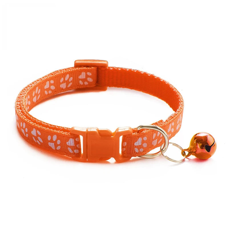Collar de Moda para Gatos, con Patrón Colorido y Campana, Ajustable, para Gatos y Gatitos, Collar con Anillo DIY, Accesorios para Mascotas
