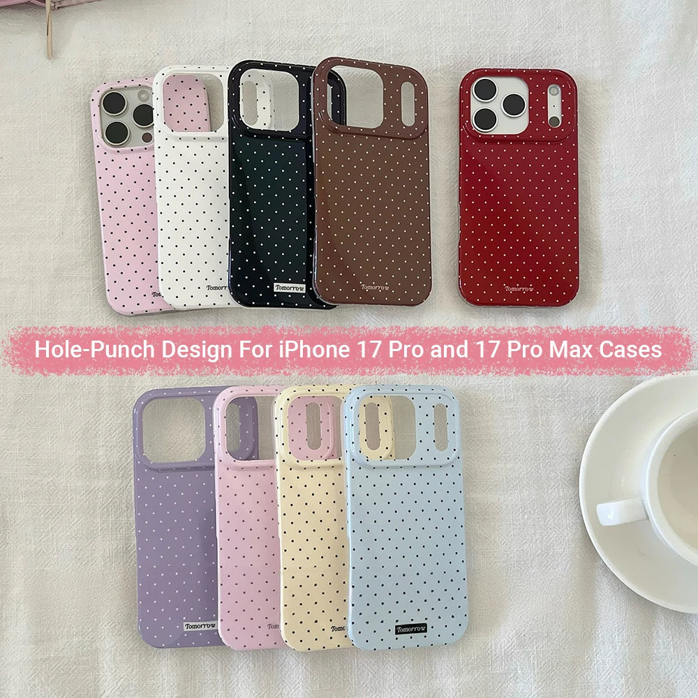 Funda de teléfono móvil pequeña y fresca de lunares INS para iPhone 17 16 15 14 13 12 Pro Max 11 funda ultrafina a prueba de golpes para iPhone Air