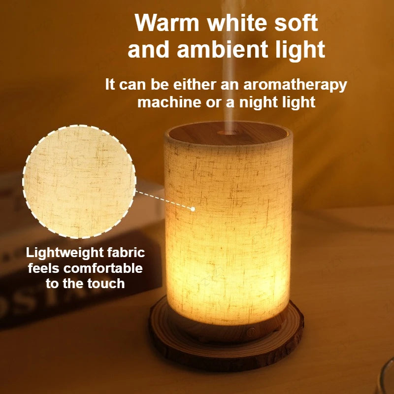 Máquina de aromaterapia USB de tela Simple de campo Ins, luz nocturna para dormitorio, hogar, máquina ultrasónica de aromaterapia de aceite esencial
