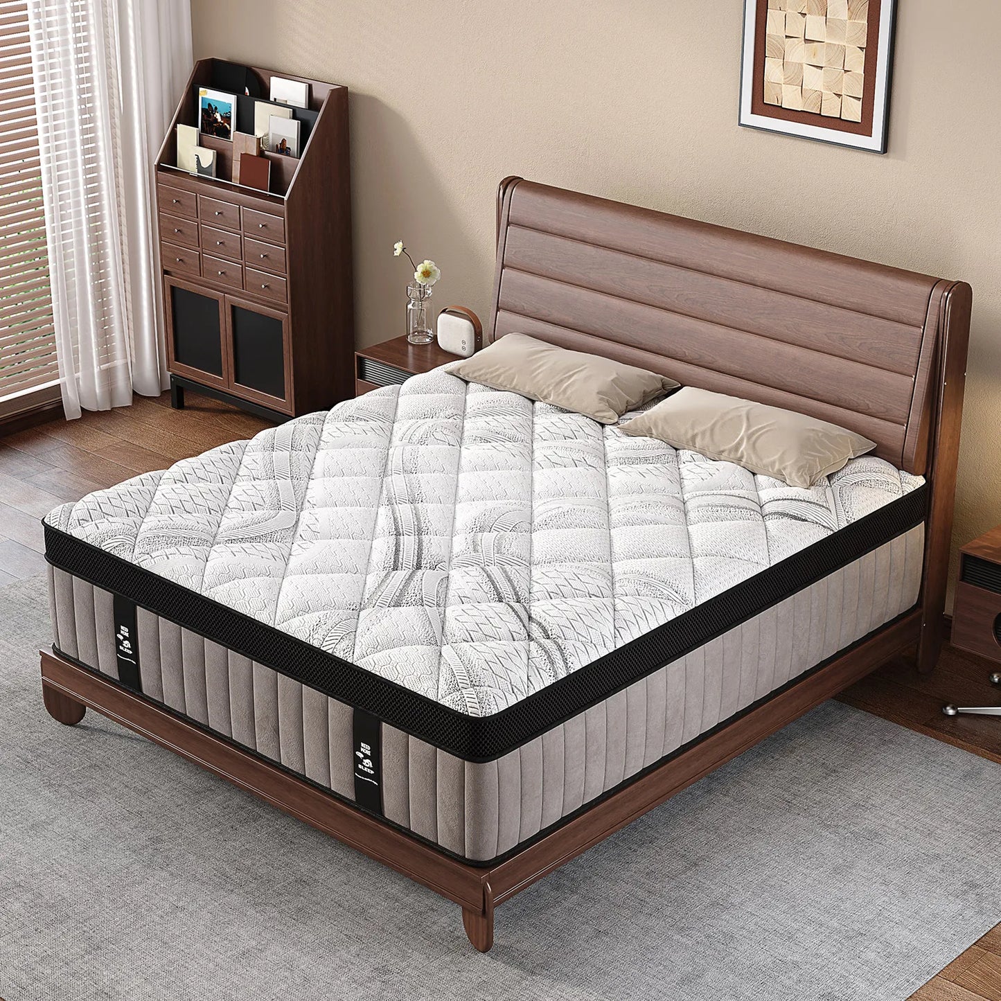 12" 14 Inch Gel Memory Foam Hybrid Mattress Medium Firm Pocket Spring Queen King Bed Motion Isolation