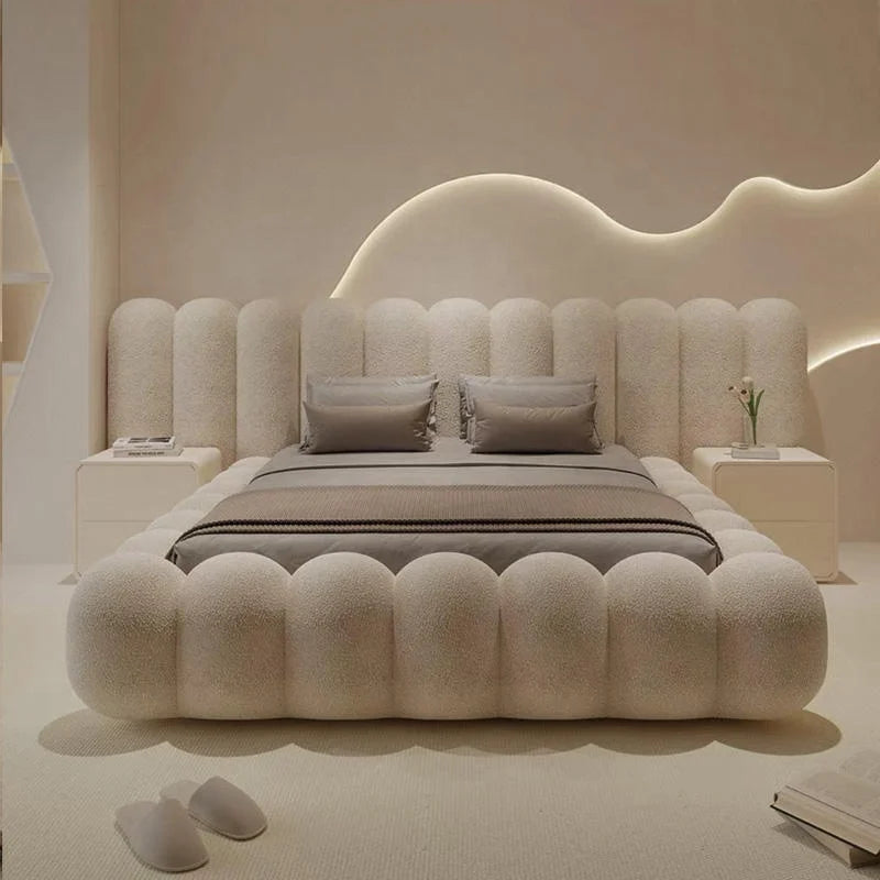 Muebles de Dormitorio Personalizados, Camas Tapizadas en Tela, Camas Modernas de Lujo, Camas King Size, Queen Size, Camas Dobles con Estructura de Madera