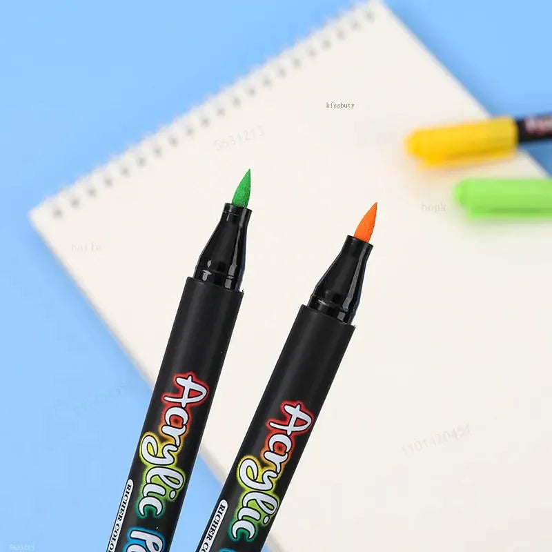 Rotuladores de pincel acrílico para tela, lienzo, piedra, Metal, cerámica, bolígrafo de pintura DIY, 12-60 colores