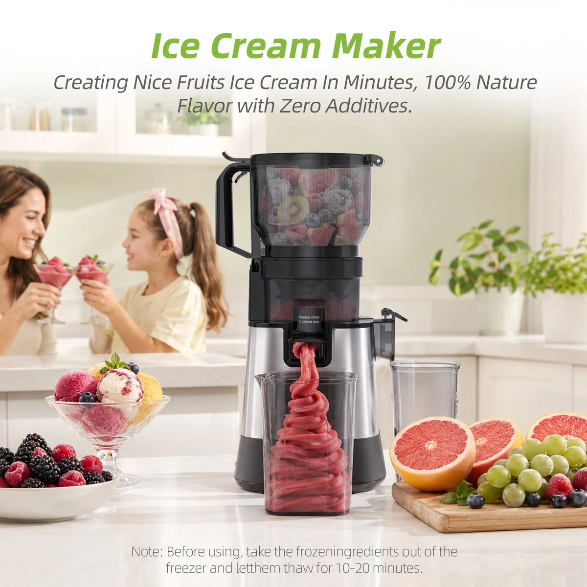 Extractor de Jugos Eléctrico Multifunción 3 en 1 BioloMix – Toma de Alimentación Ancha de 150 mm, Motor de 300 W con Pantalla Digital para Jugos Ricos en Nutrientes