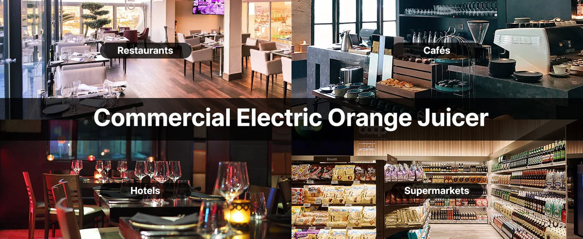 Exprimidor de Naranjas Comercial Automático de Acero Inoxidable con Caja de Filtro Extraíble ﻿