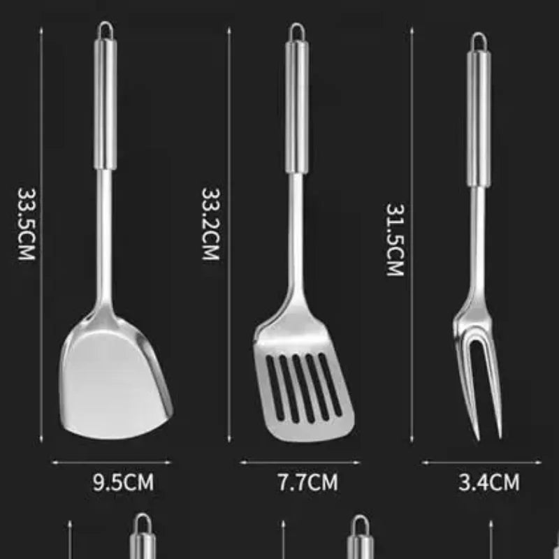Utensilios de cocina, utensilios de cocina, pala de acero inoxidable, cuchara para sopa, utensilios giratorios, vajilla, herramienta de cocina, utensilios de cocina