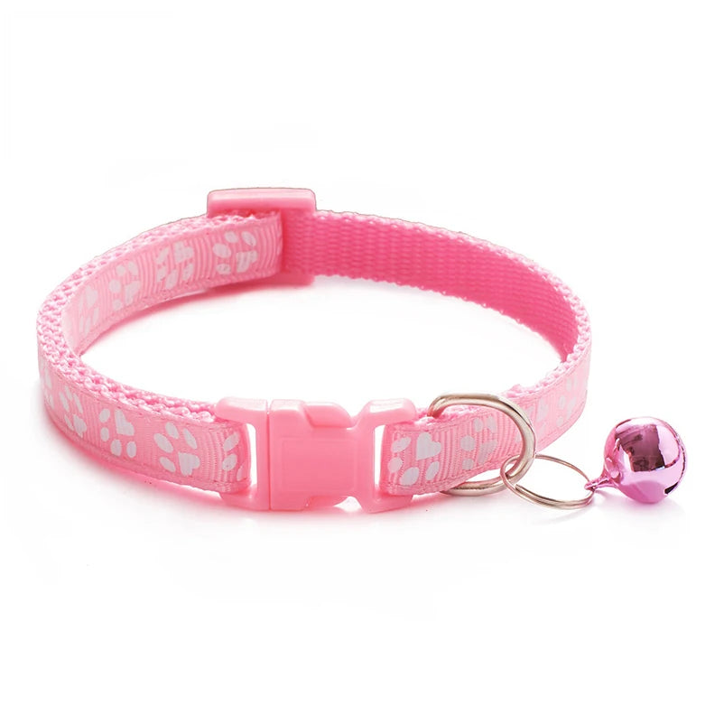 Collar de Moda para Gatos, con Patrón Colorido y Campana, Ajustable, para Gatos y Gatitos, Collar con Anillo DIY, Accesorios para Mascotas