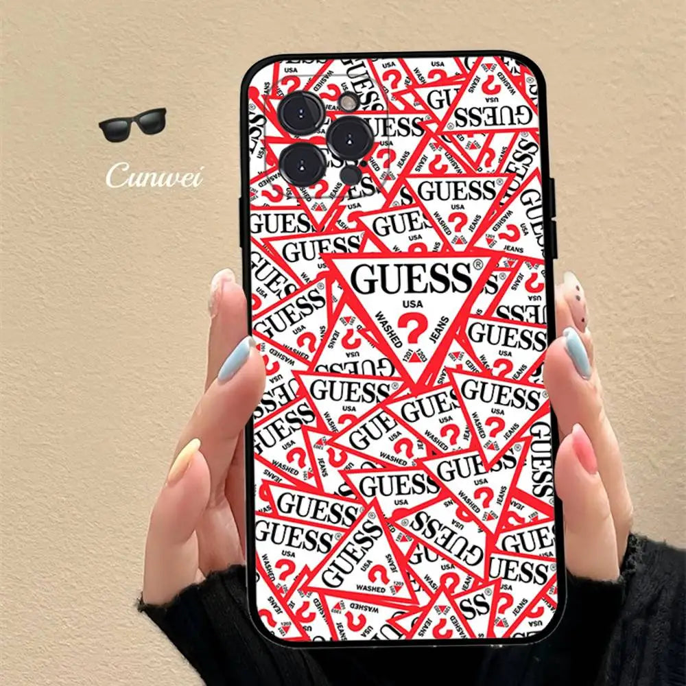 Funda para Teléfono de la Marca de Moda G-Guess para iPhone 17 16 15 16e 14 13 12 11 Pro Max Plus