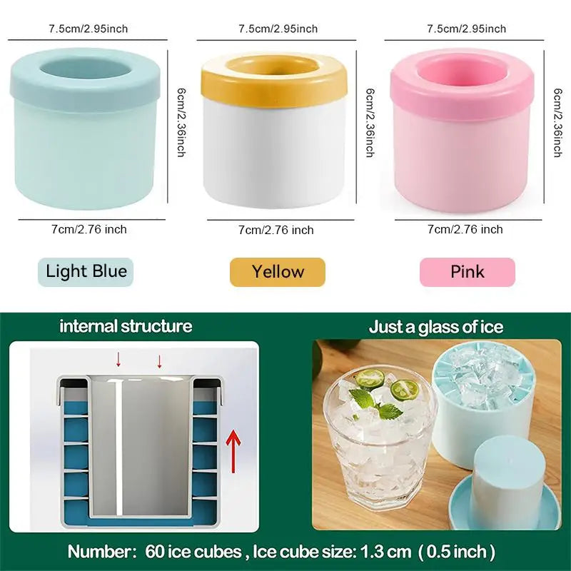 Molde de silicona para cubitos de hielo, cubo de hielo redondo, refrigerador casero DIY de verano, máquina de hielo congelada, molde creativo para cubitos de hielo, herramientas de bar