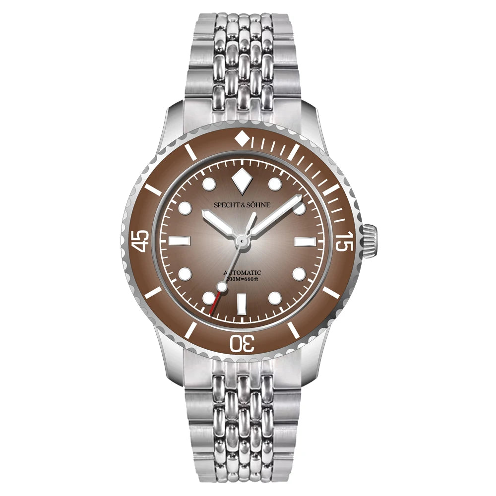 Nuevo Reloj de Buceo para Hombre Specht & Söhne 2026, 39 mm, Vintage, Automático, Mecánico, Cristal de Zafiro, Luminoso BGW, Resistente al Agua 200 m