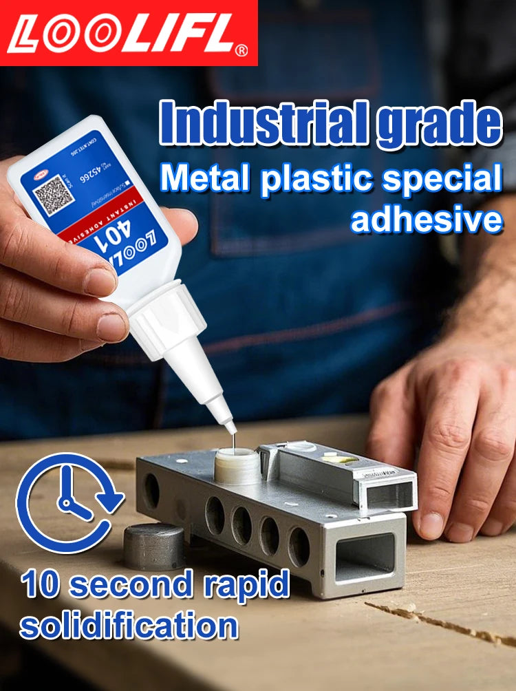 El nuevo y actualizado 401 Superhydroacrilato pegamento, 5 segundos de secado instantáneo, impermeable, buena estabilidad, herramienta de unión completa. Adecuado para madera, plástico, cerámica, metal, caucho, etc.