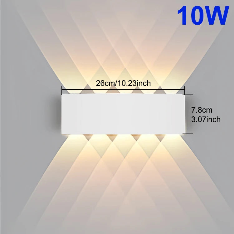Lámpara de pared LED para interior arriba y abajo, luz de pared Interior para dormitorio, sala de estar, pasillo, iluminación exterior, decoración del hogar