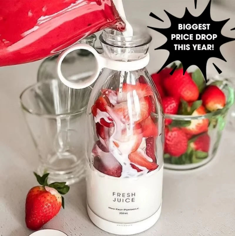 Licuadora Portátil de 6 Cuchillas y 420 ml, con Carga USB, en Forma de Botella de Vino, Mezcladora de Frutas, Mini Licuadora Eléctrica para Uso Diario en la Cocina
