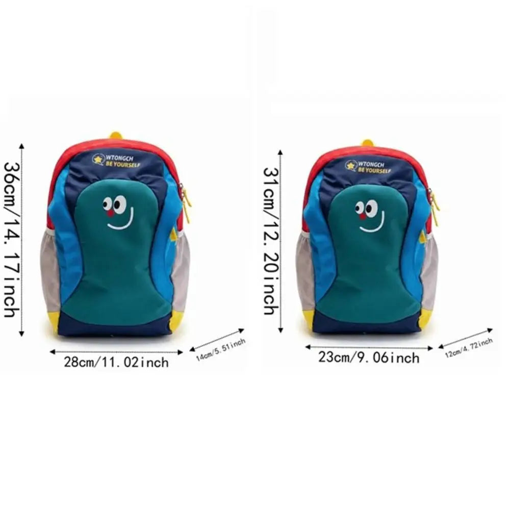 Mochila de tela Oxford para niños, mochila ergonómica con dibujos animados para guardería, mochila ligera y duradera con bloques de color para estudiantes