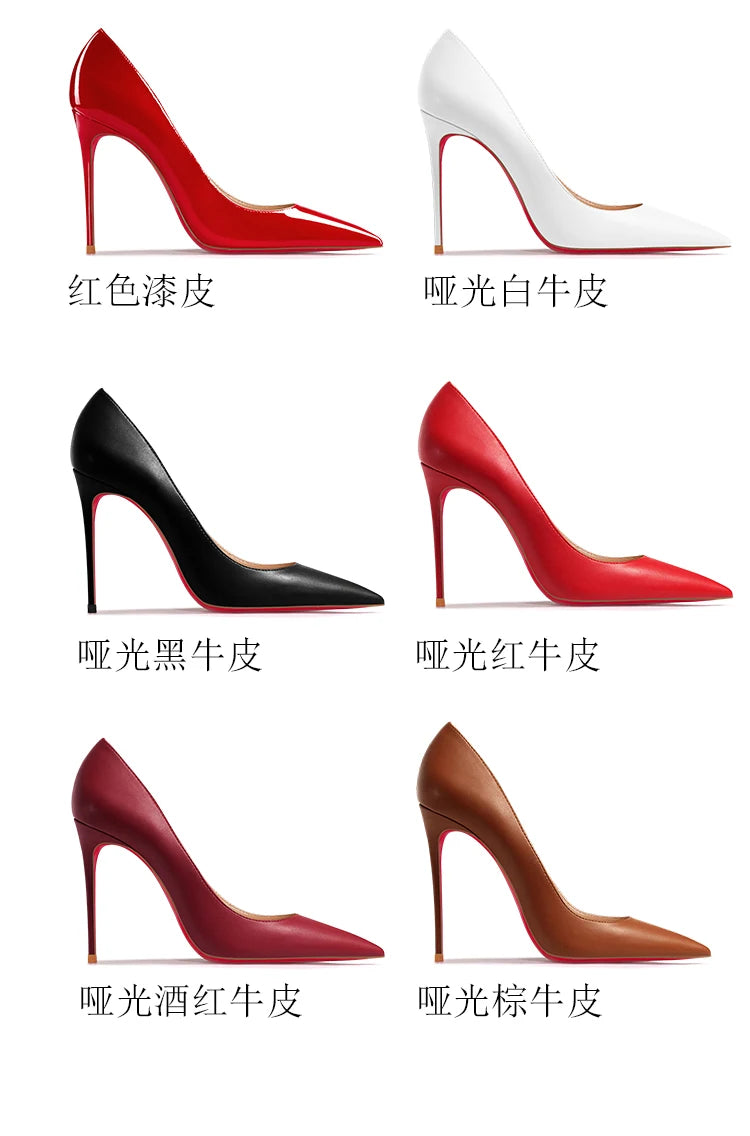 Nuevos Zapatos de Tacón Alto Puntiagudos de Boca Poco Profunda con Tacones Finos, Zapatos Individuales Blancos Mate de Moda para el Trabajo, Suela Blanda, Talla Única