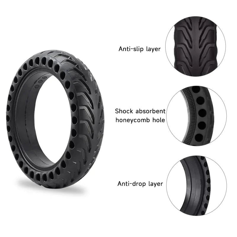 Neumático sólido de 8,5 pulgadas, neumático de panal amortiguable de 8 1/2x2 para patinete eléctrico Xiaomi M365 Pro Pro2 1S Mi3, neumático de goma 8,5*2