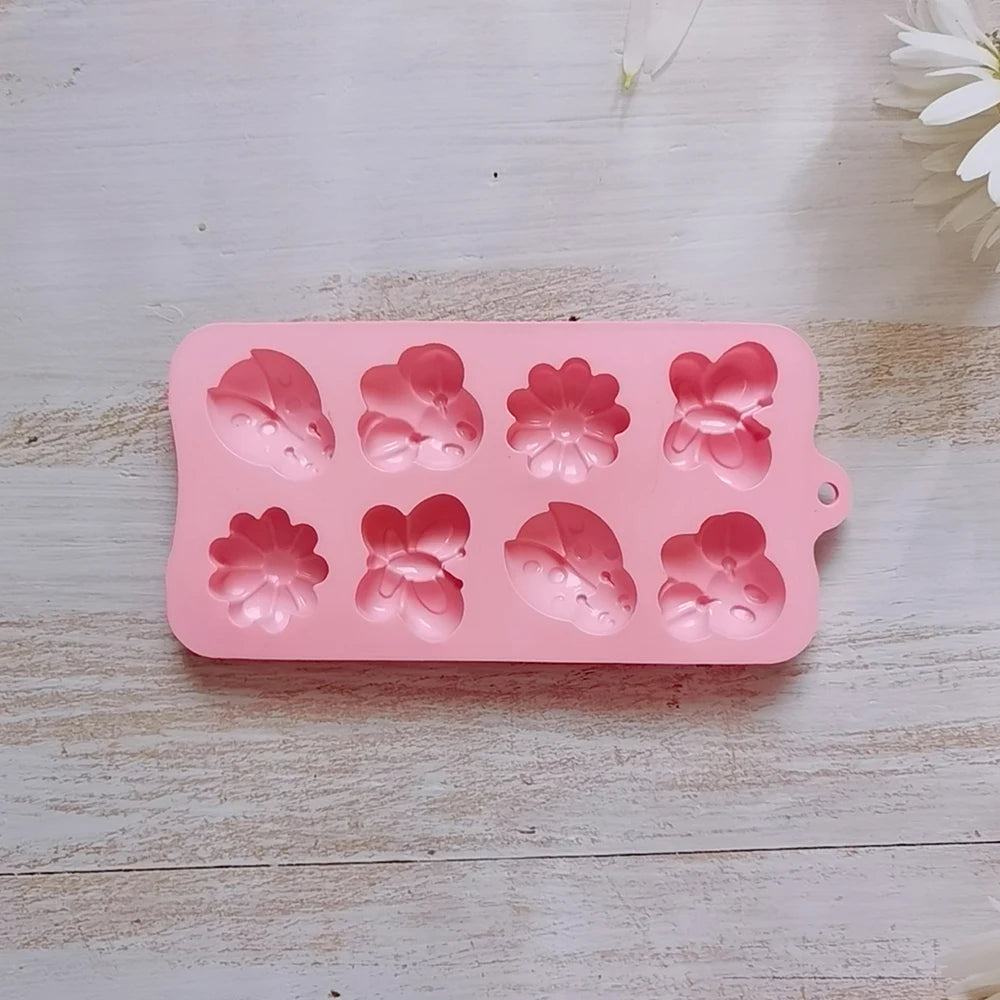 Herramientas de silicona para hornear, molde de silicona con forma de insecto/abeja/mariposa, decoración de pasteles, gelatina de caramelo, Chocolate