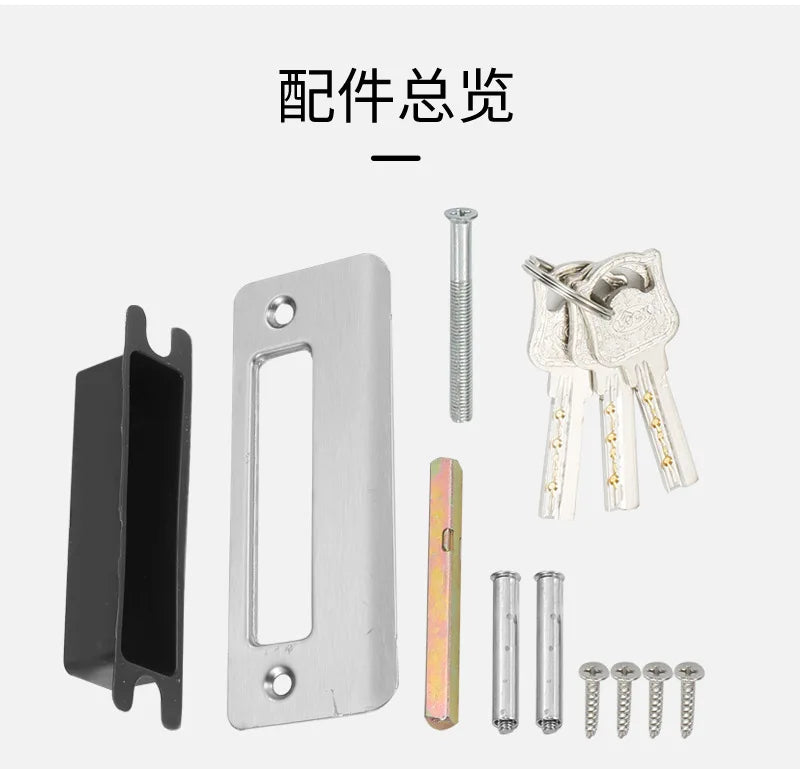 Juego de cerradura de puerta de acero inoxidable 304, manija de palanca de puerta Interior silenciosa para dormitorio, baño, manija de prensa, cerradura para puerta de madera maciza