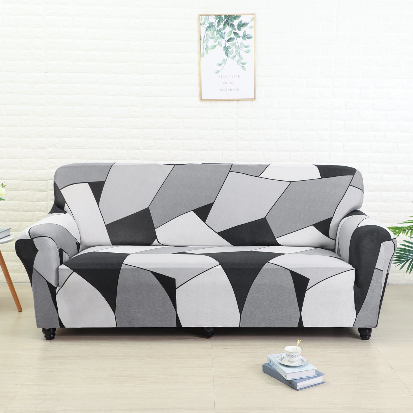 Funda de sofá de 1 pieza, funda de sofá elástica estampada/impresa para sofá esquinero de sala de estar, funda de sofá en forma de L