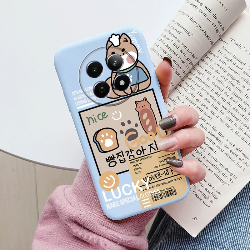 Funda para Realme 12 4G 12 + 13 + Plus 13 Pro + Plus 5G bonita funda trasera con forma de corazón y flor de silicona suave mate Fundas protectoras de dibujos animados