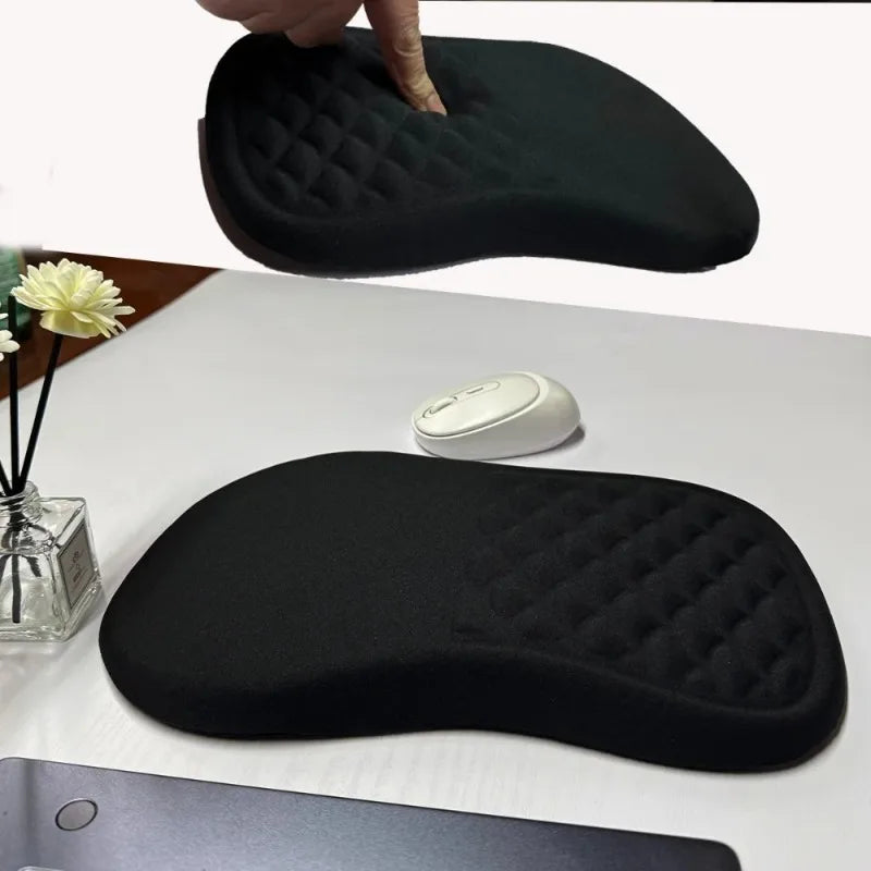 Alfombrilla de ratón ergonómica con reposamuñecas, cómoda soporte para muñeca, antideslizante, de algodón con memoria de alta elasticidad, para PC, portátil y ordenador
