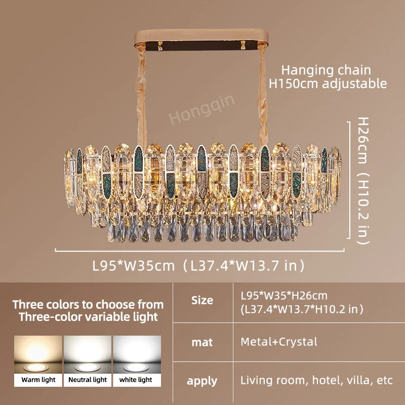 Techo para comedor, candelabro de cristal Led moderno, lámpara colgante de techo para sala de estar, Villa, Loft, iluminación colgante